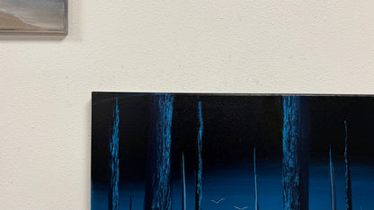 Painting #2647 - 18x24" Canvas - Blue Foggy Forest painted 10-12-26