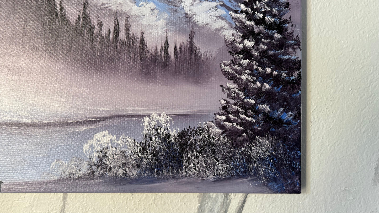 Painting #2071 - 16x20" Canvas - Winter Landscape painted 9-22-25