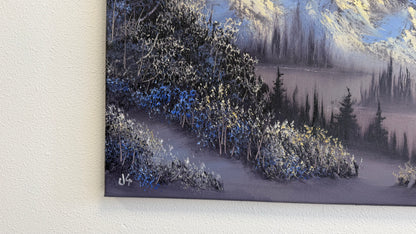 Painting #2552 - 16x20" Canvas - Sunset Mountain Landscape painted 8-17-26