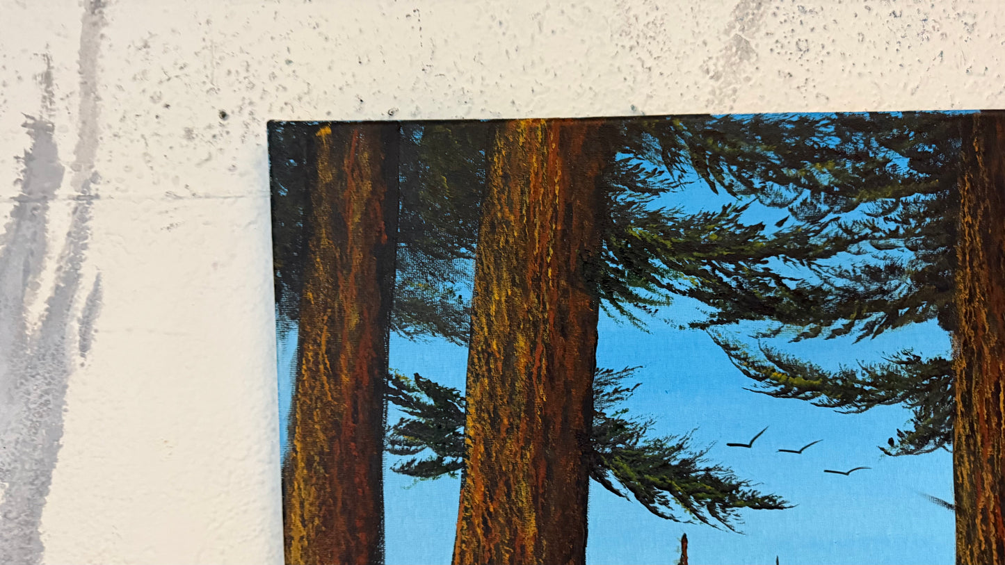 Painting #2327 - 16x20" Canvas - Acrylic Forest painted 3-9-26