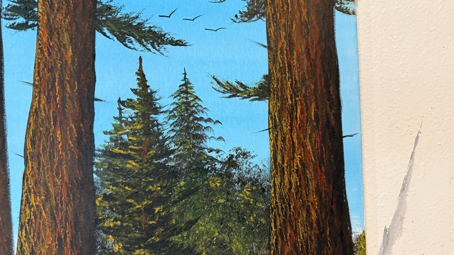 Painting #2327 - 16x20" Canvas - Acrylic Forest painted 3-9-26