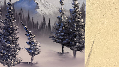 Painting #2140 - 16x20" Canvas - Mt Hood Snow Park Landscape painted 11-9-25