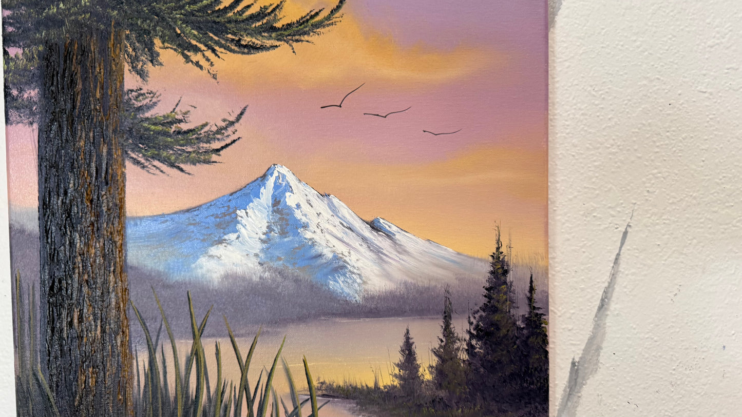 Painting #2361 - 16x20" Canvas - Mountain Landscape painted 3-28-26