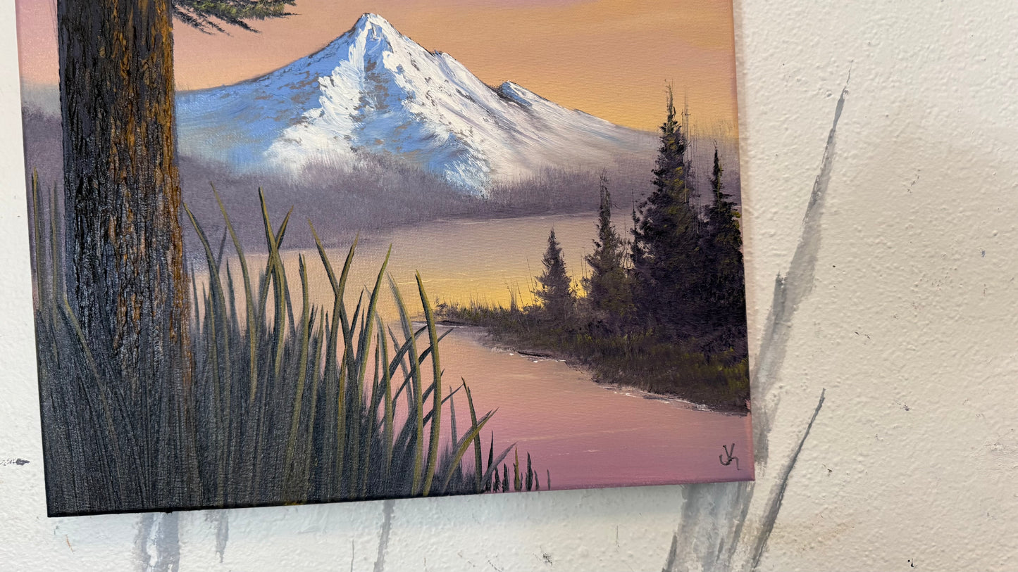 Painting #2361 - 16x20" Canvas - Mountain Landscape painted 3-28-26