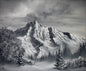 Painting #2638 - 20x24" Canvas - Black and White Landscape painted 10-4-26