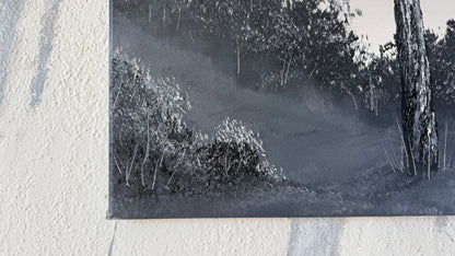 Painting #2448 - 16x20" Canvas - Fence Post Black and White painted 5-21-26