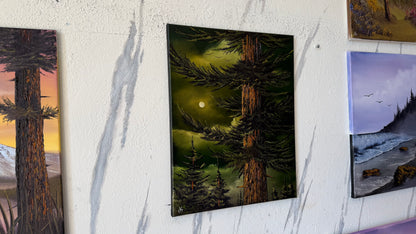 Painting #2470 - 16x20" Canvas - Forest Moon Landscape painted 5-31-26