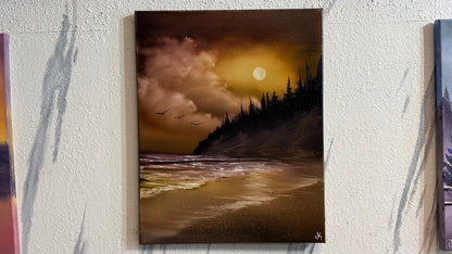 Painting #2227 - 16x20" Canvas - Golden Shores painted 1-8-26