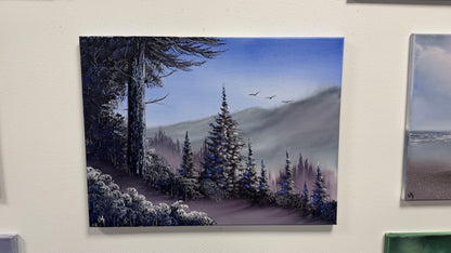 Painting #2586 - 18x24" Canvas - Mountaintop Forest Landscape painted 9-6-26