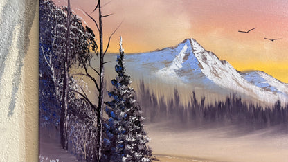 Painting #2290 - 20x24" Canvas - Winter Landscape painted 2-15-26