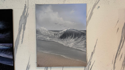 Painting #2336 - 16x20" Canvas - Crashing Wave Seascape painted 3-15-26