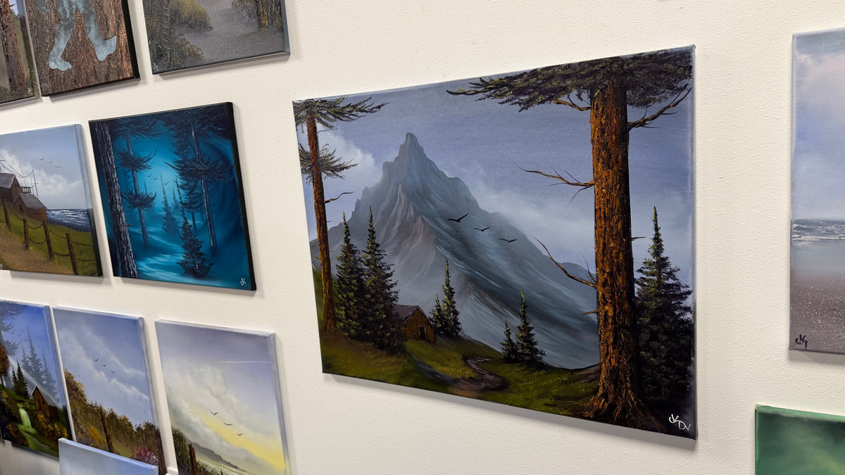 Painting #2584 - 22x28" Canvas - Mountain Landscape by Josh and Dani painted 9-5-26