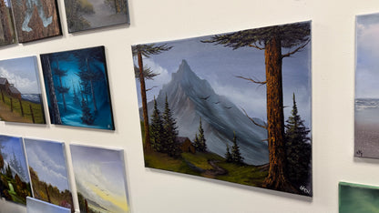 Painting #2584 - 22x28" Canvas - Mountain Landscape by Josh and Dani painted 9-5-26