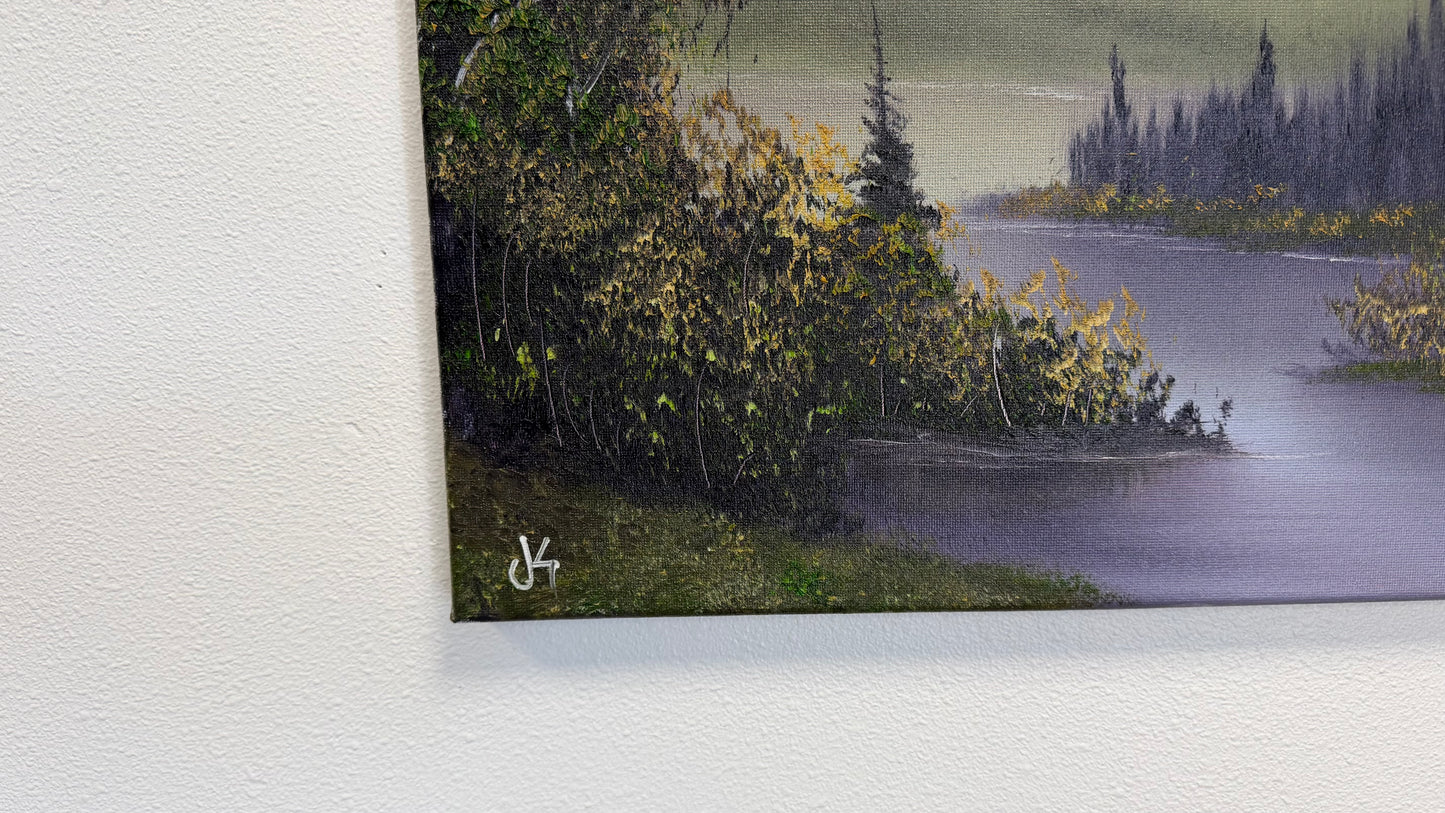 Painting #2554 - 16x20" Canvas - Summer Mountain Landscape painted 8-18-26