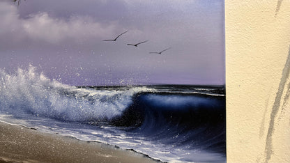 Painting #2177 - 22x28" Canvas - "WHISPERS OF THE TEMPEST SHORE" Seascape painted 12-8-25
