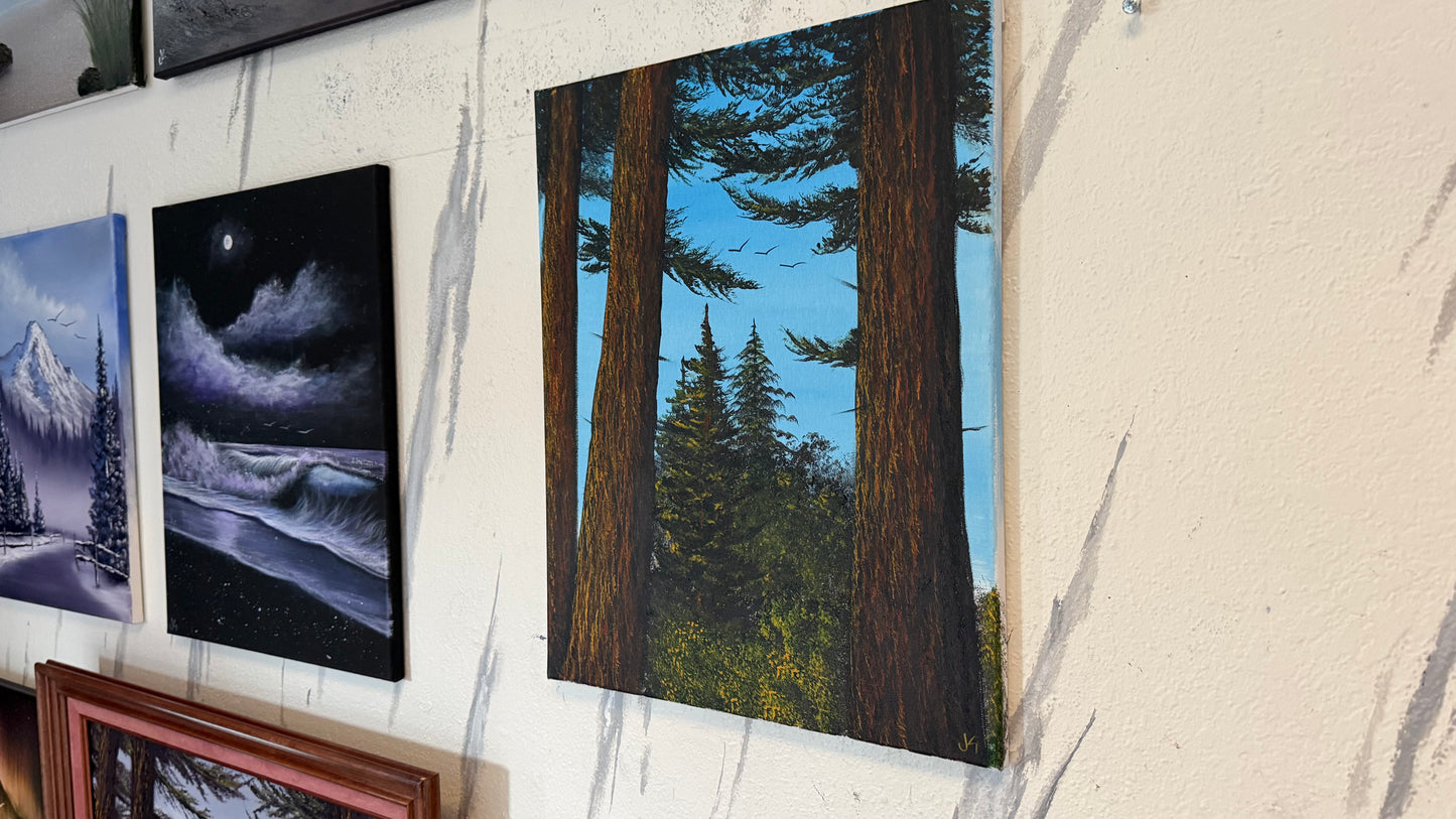 Painting #2327 - 16x20" Canvas - Acrylic Forest painted 3-9-26