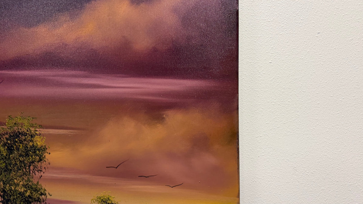 Painting #2642 - 20x24" Canvas - Sunset Landscape painted 10-9-26