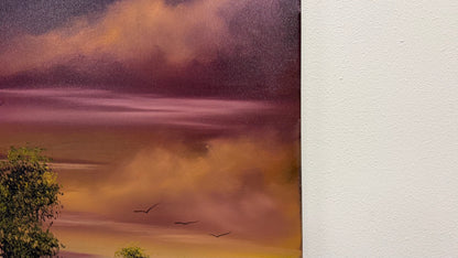 Painting #2642 - 20x24" Canvas - Sunset Landscape painted 10-9-26