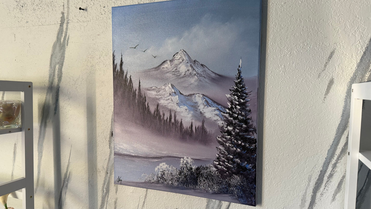 Painting #2071 - 16x20" Canvas - Winter Landscape painted 9-22-25