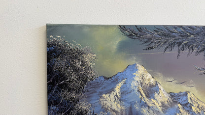Painting #2552 - 16x20" Canvas - Sunset Mountain Landscape painted 8-17-26