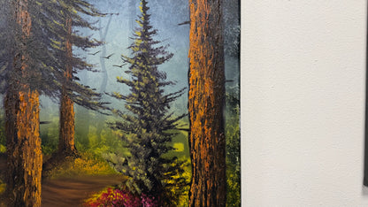Painting #2653 - 18x24" Canvas - Sunset Cabin Landscape painted 10-17-26