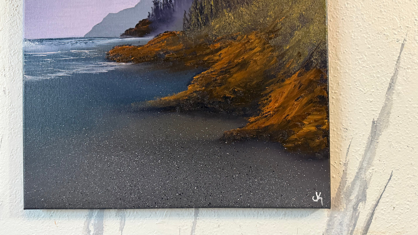 Painting #2484- 16x20" Canvas - Pacific Northwest Seascape painted 6-12-26