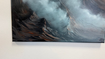 Painting #2567 - 22x28" Canvas - Alpine Mountain Landscape painted by Dani and Josh on 8-25-26