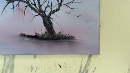 Painting #2179 - 16x20" Canvas - Solitary Tree Landscape painted 12-10-25