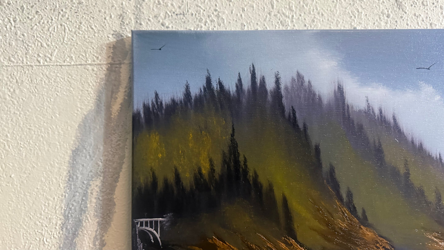 Painting #2422 - 16x20" Canvas - Pacific Northwest Seascape painted 5-1-26