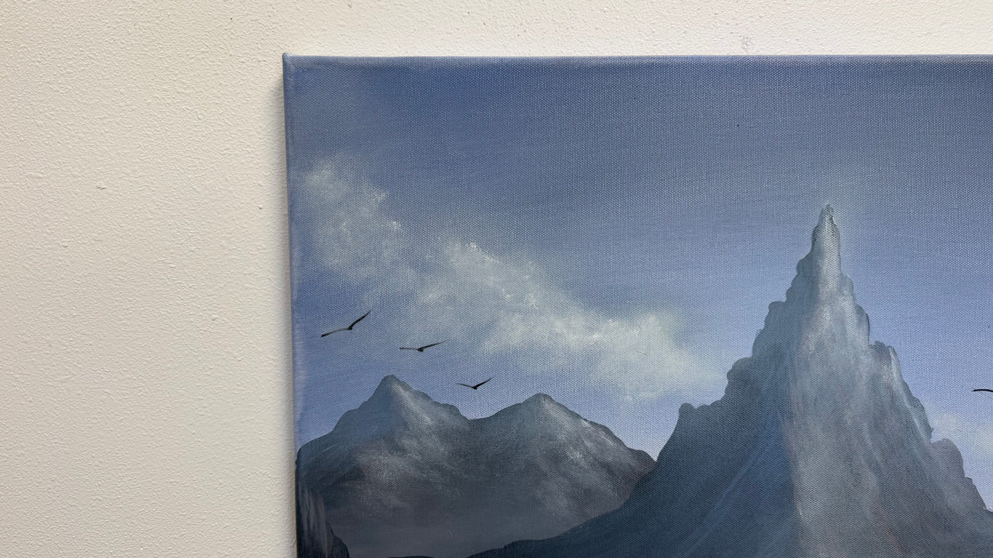 Painting #2572 - 22x28" Canvas - Josh and Dani Mountain Landscape painted on 8-29-26