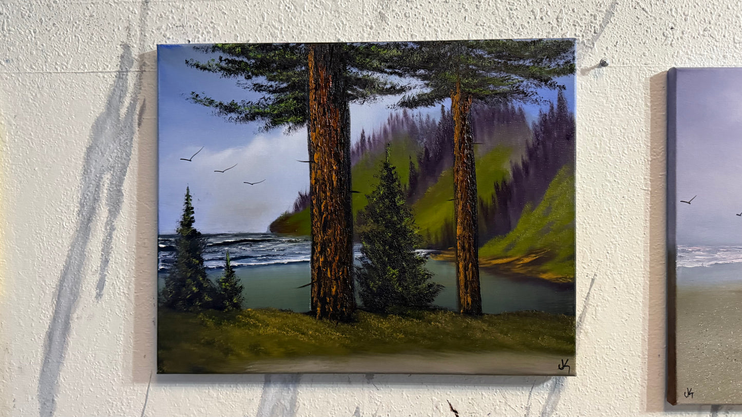 Painting #2454 - 16x20" Canvas - Oregon Coast Seascape painted 5-23-26
