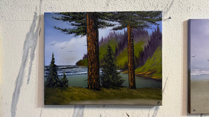 Painting #2454 - 16x20" Canvas - Oregon Coast Seascape painted 5-23-26