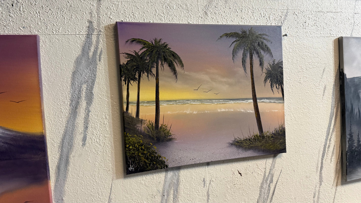 Painting #2244 - 16x20" Canvas - Tropical Seascape painted 1-18-26