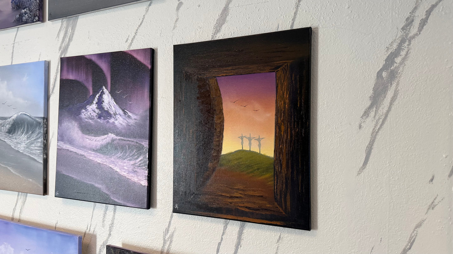 Painting #2367 - 16x20" Canvas - Easter Tomb painted 4-2-26