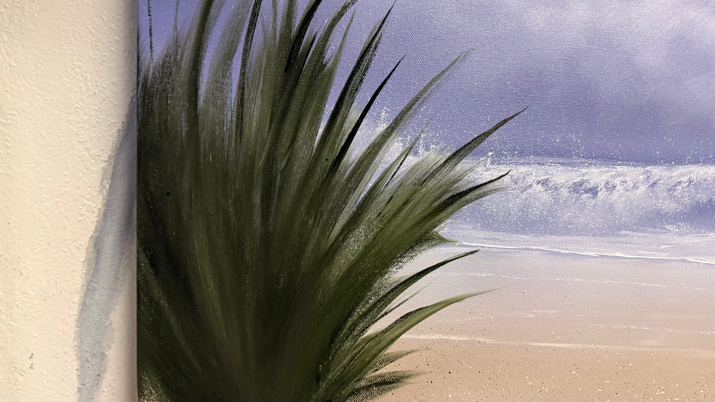 Painting #2192 - 24x30" Canvas - Dune Grass Seascape painted 12-18-25