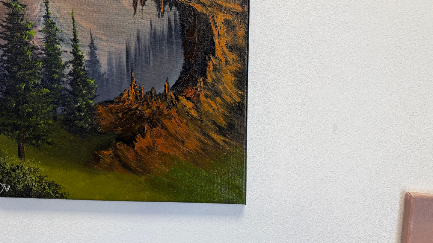 Painting #2561 - 16x20" Canvas - Acrylic and Oil Landscape with Josh and Dani painted 8-23-26