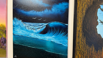 Painting #2519 - 16x20" Canvas - Crashing Wave Seascape painted 7-18-26