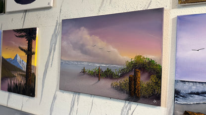 Painting #2482 - 18x24" Canvas - Sunset Seascape painted 6-11-26