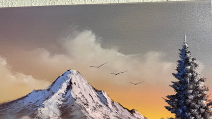 Painting #2285 - 20x24" Canvas - Sunset Winter Landscape painted 2-13-26