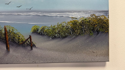 Painting #2546 - 18x24" Canvas - East Coast Seascape painted 8-10-26