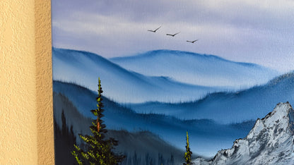 Painting #2514 - 20x24" Canvas - Rolling Hills Mountain Landscape painted 7-13-26