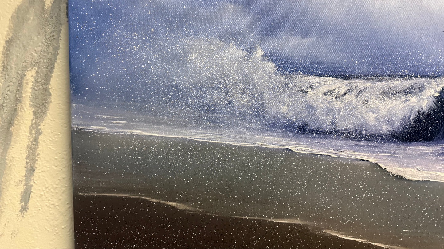 Painting #2196 - 20x24" Pro Series Canvas - Stormy Seascape painted 12-20-25