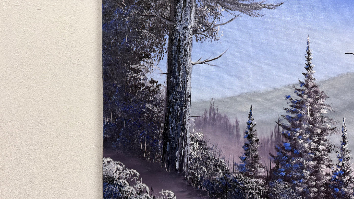 Painting #2586 - 18x24" Canvas - Mountaintop Forest Landscape painted 9-6-26