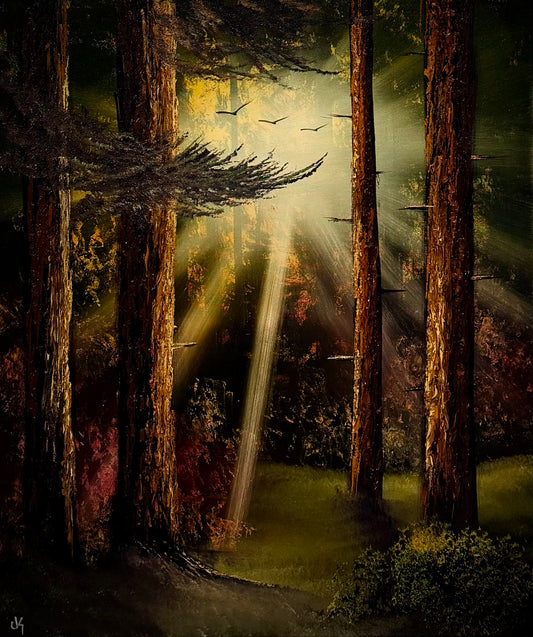 GROUP Painting Class - 6pm -  Deep Forest Sunset with PaintWithJosh Saturday 8-29-26