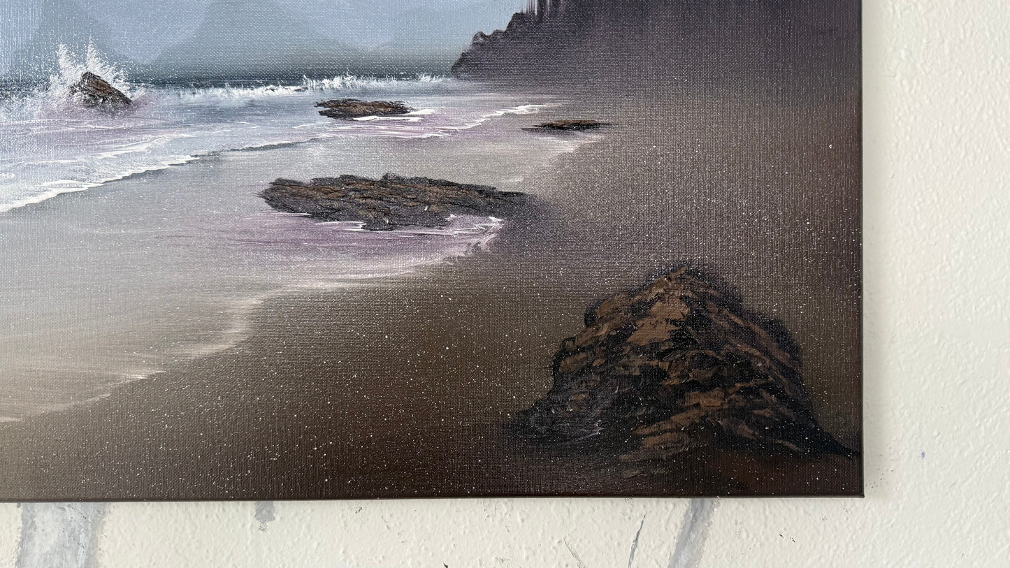 Painting #2097 - 16x20" Canvas - Oregon Waves Seascape painted 10-11-25