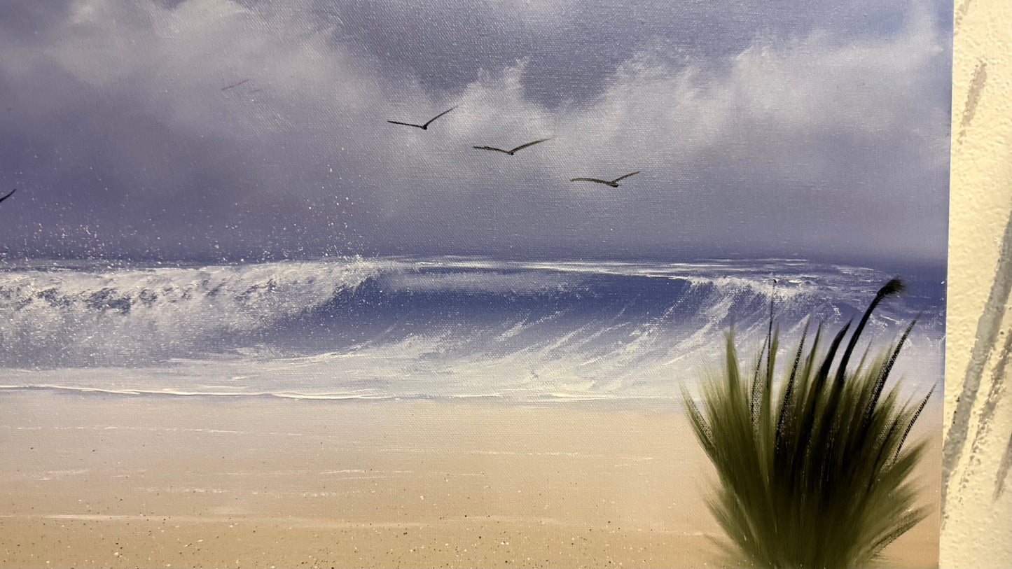 Painting #2192 - 24x30" Canvas - Dune Grass Seascape painted 12-18-25