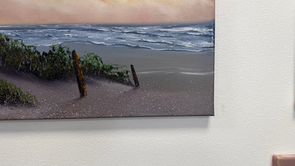 Painting #2537 - 16x20" Canvas - East Coast Surise Seascape painted 8-2-26
