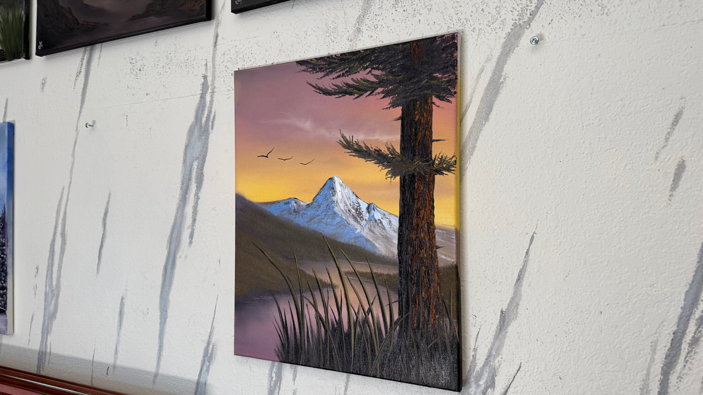 Painting #2357 - 16x20" Canvas - Mountain River Landscape painted 3-26-26
