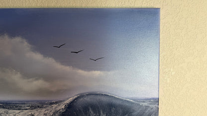Painting #2506 - 16x20" Canvas - Ocean Crashing Wave Seascape painted 7-7-26