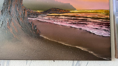 Painting #2460 - 18x24" Canvas - Sunset Oregon Coast painted 5-26-26